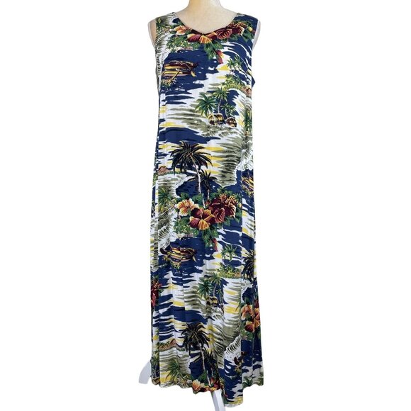 Hilo Hattie's Hawaiian 2pc Hibiscus Island Sleeveless Dress and Blouse Set - Picture 2 of 10